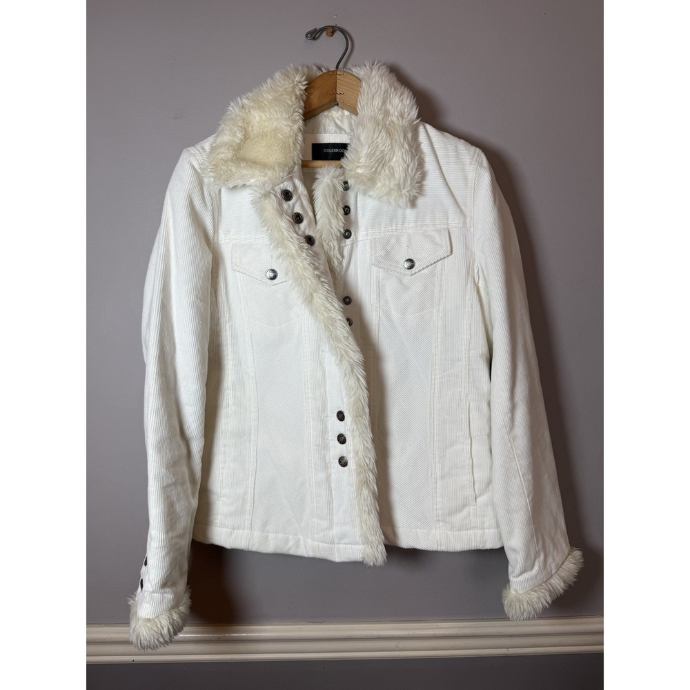 Vintage Y2K Colebrook Faux Fur Corduroy Quilted lining Jacket‎ Size Small